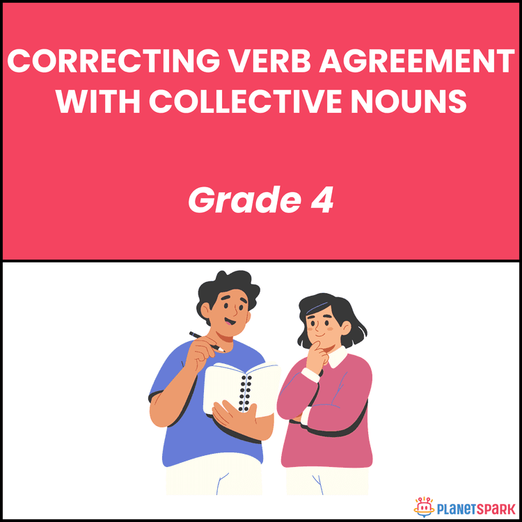 Class 4 Grammar Worksheet on Collective Noun Verbs