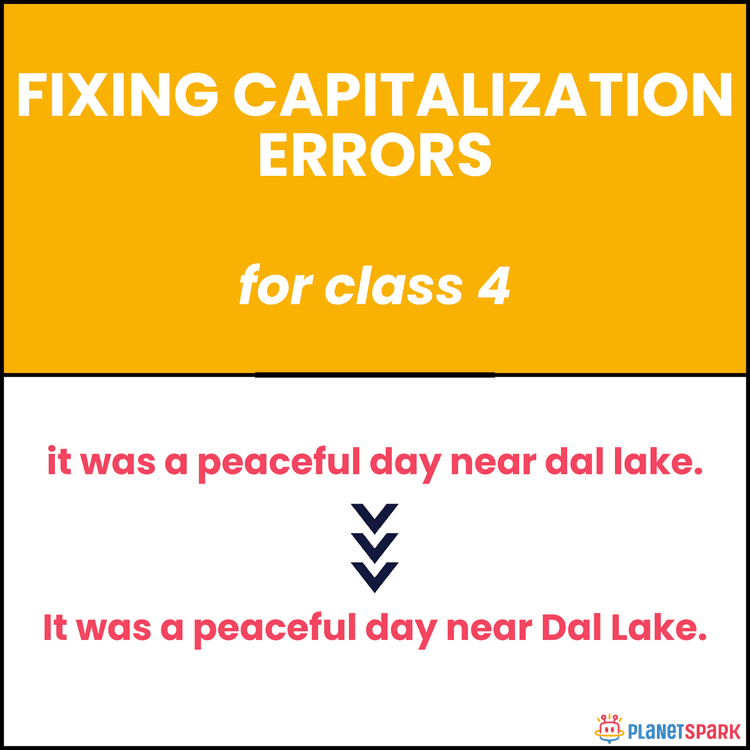 Class 4 Grammar Worksheet on Fixing Capitalization Errors