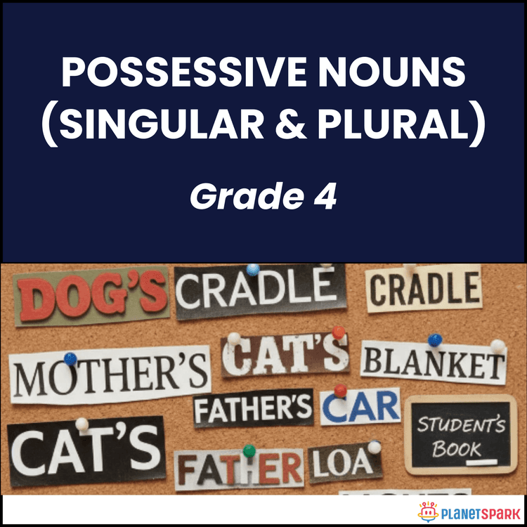 Class 4 Grammar Worksheet on Possessive Nouns