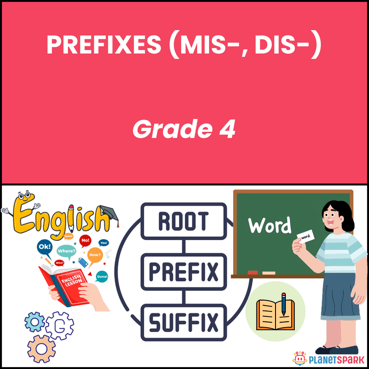 Class 4 Grammar Worksheet on Prefixes mis and dis