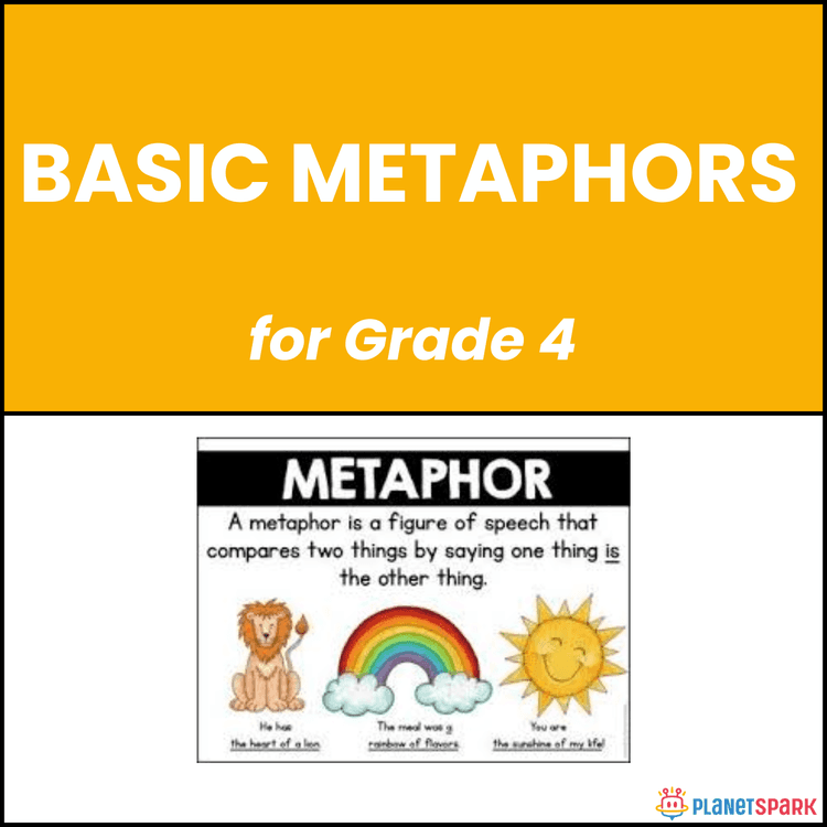 Class 4 Grammar Worksheet on Understanding Metaphors