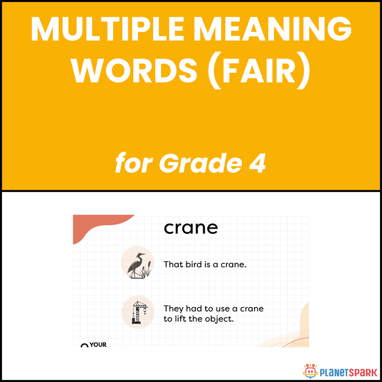 Class 4 Multiple Meaning Words Fair Worksheet