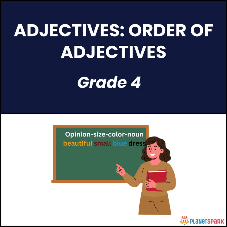 Class 4 Order of Adjectives Grammar Worksheet