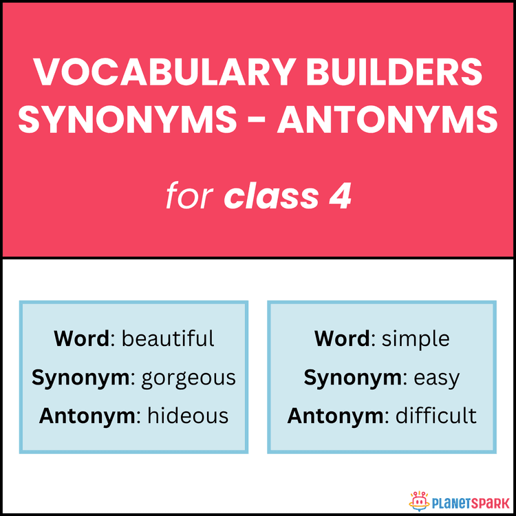 Class 4 Synonyms and Antonyms Grammar Worksheet
