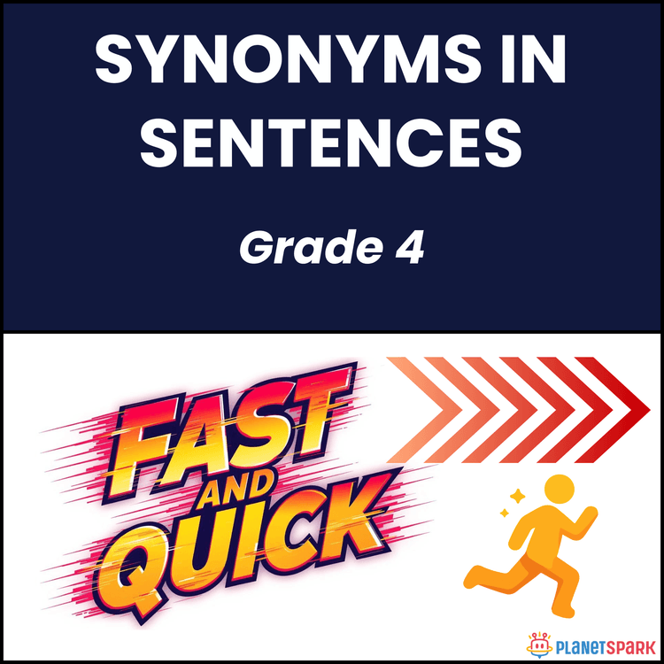 Class 4 Synonyms in Sentences Grammar Worksheet