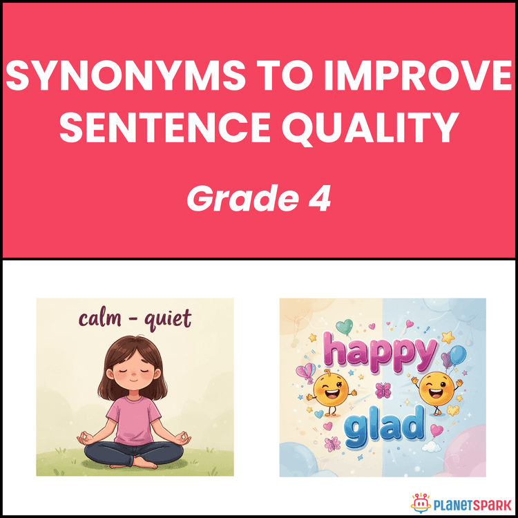 Class 4 Synonyms to Improve Sentences Worksheet