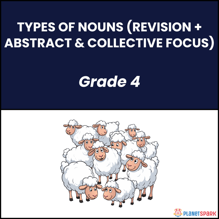 Class 4 Types of Nouns Revision Grammar Worksheet