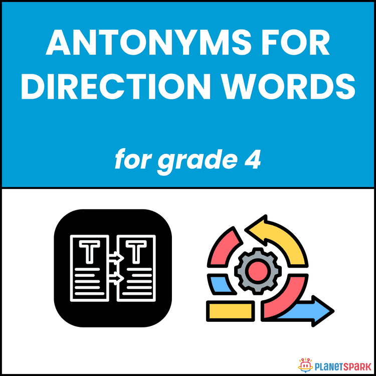 Class 4 Worksheet On Antonyms for Direction Words