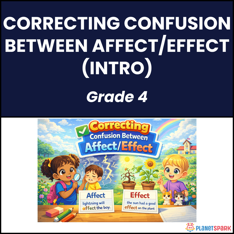 Class 4 Worksheet on Affect vs. Effect Confusion