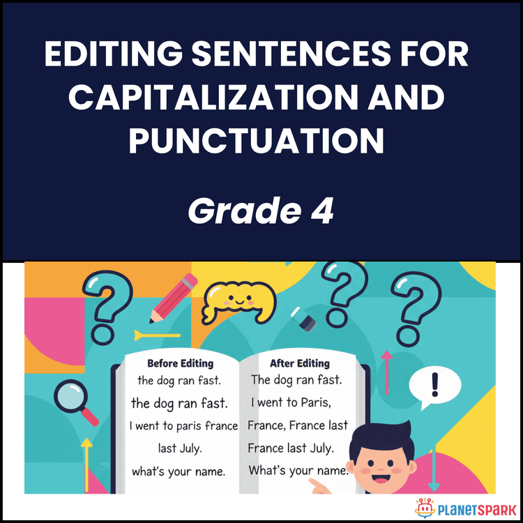 Class 4 Worksheet on Editing Capitalization Skills
