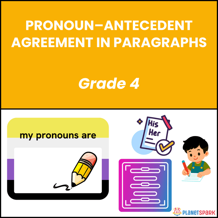 Class 4 Worksheet on Pronoun Antecedent Rules