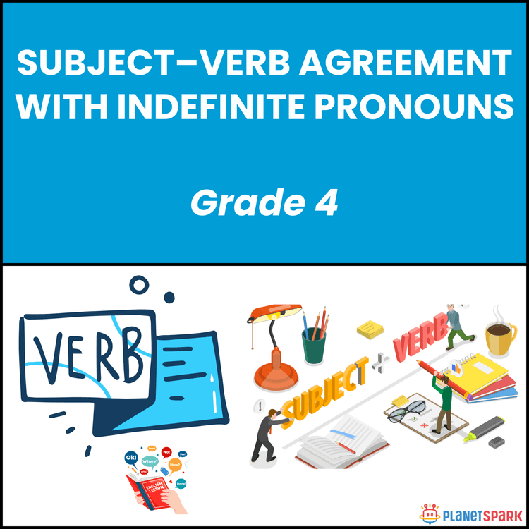 Class 4 Worksheet on Subject Verb with Pronouns
