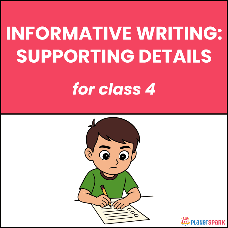Class 4 Writing Worksheet on Supporting Details