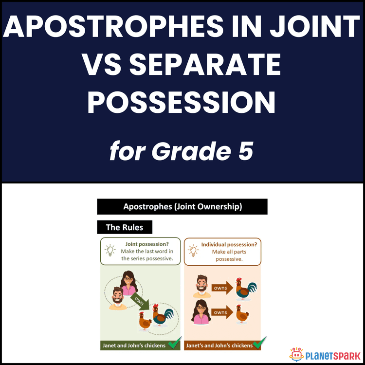 Class 5 Apostrophes Possession English Worksheet