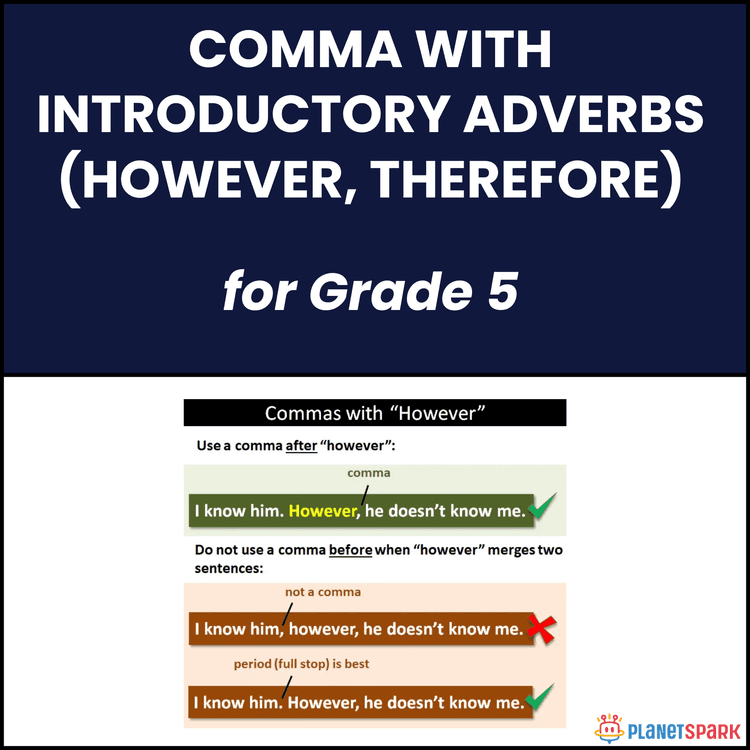Class 5 Comma Introductory Adverbs Worksheet
