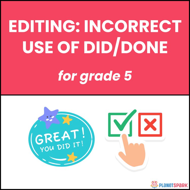 Class 5 Did Done Errors Grammar Worksheet Practice