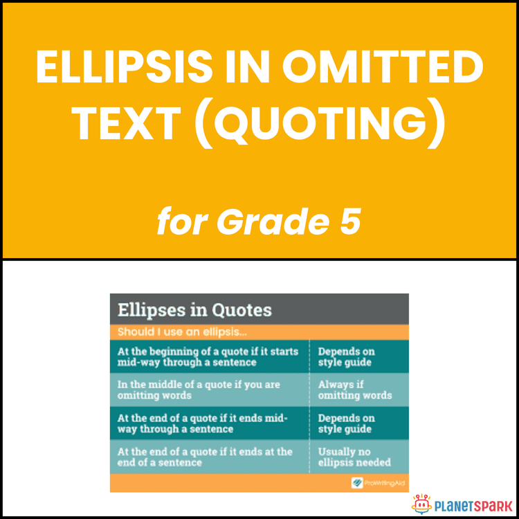 Class 5 Ellipsis Omitted Text English Worksheet