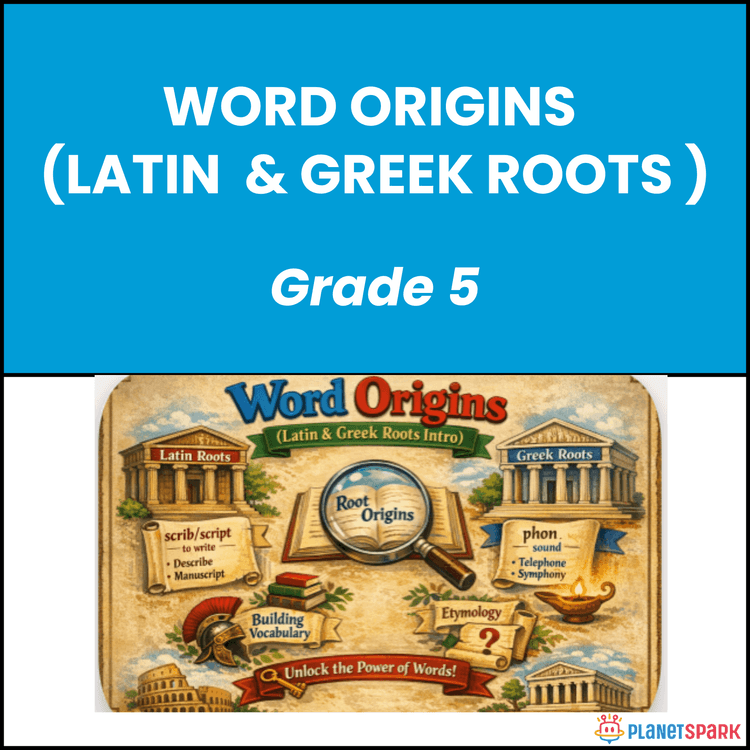 Class 5 English Grammar Worksheet on Word Origins