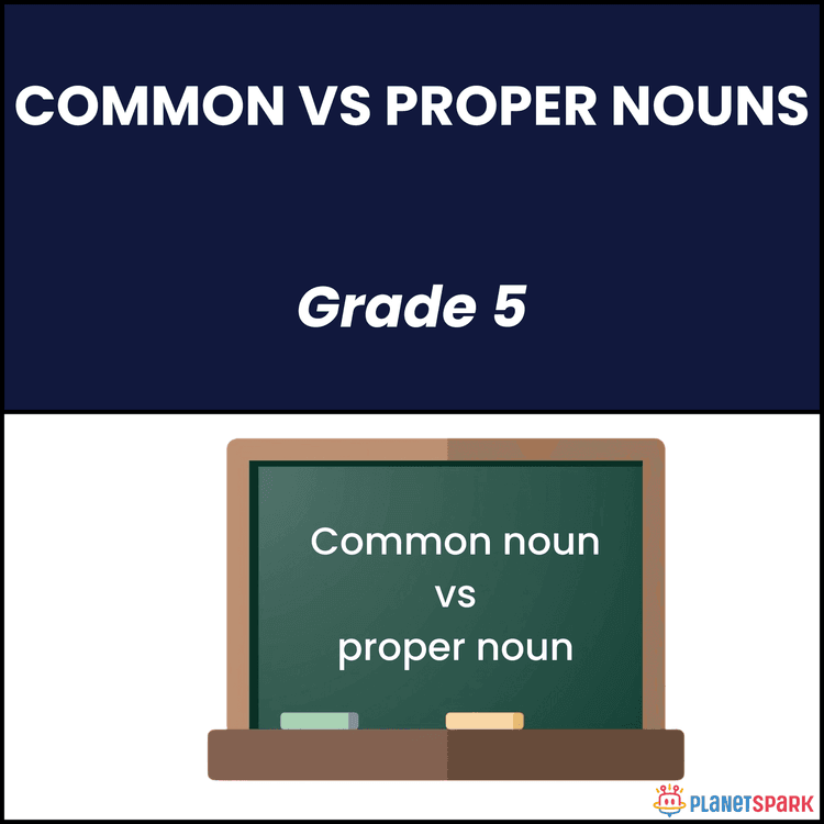 Class 5 English Worksheet on Common and Proper Nouns