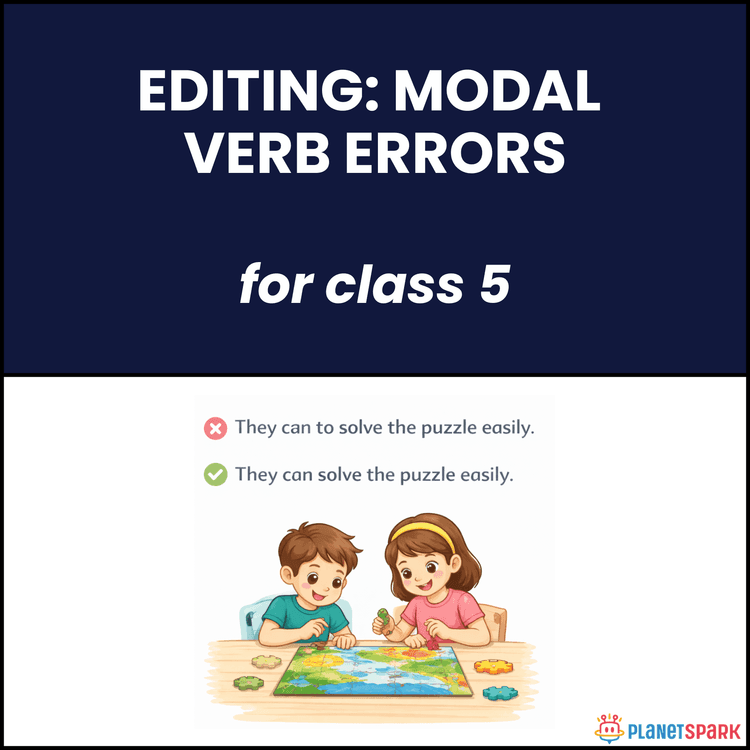 Class 5 English Worksheet on Editing Modal Verb Errors