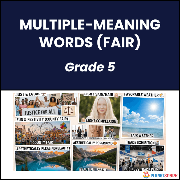Class 5 English Worksheet on Multiple-Meaning Words