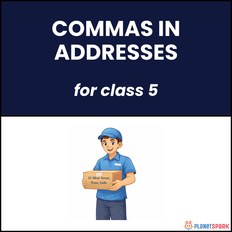 Class 5 English Worksheet on Using Commas in Addresses