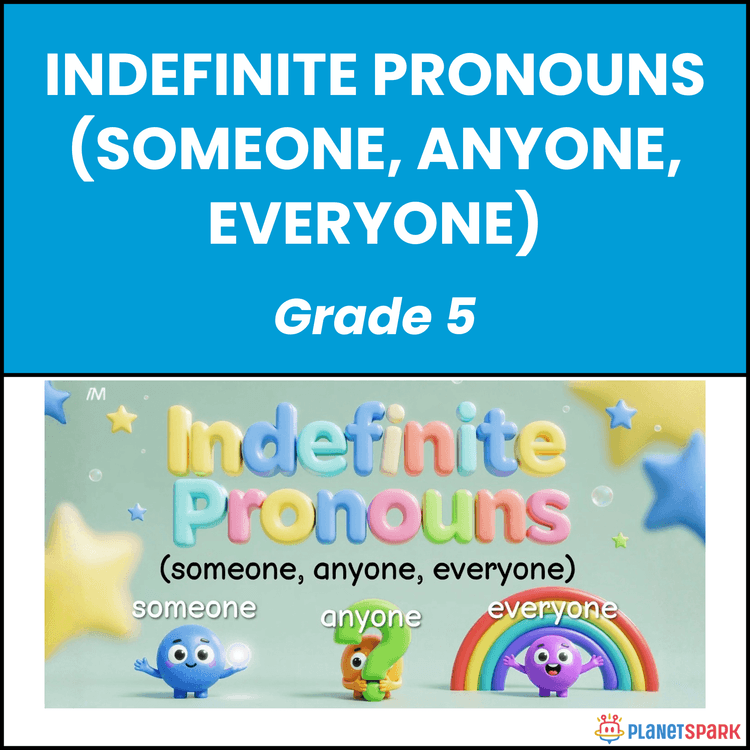 Class 5 Grammar Worksheet on Indefinite Pronouns