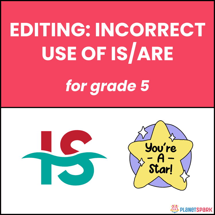 Class 5 Grammar Worksheet on Is and Are Usage
