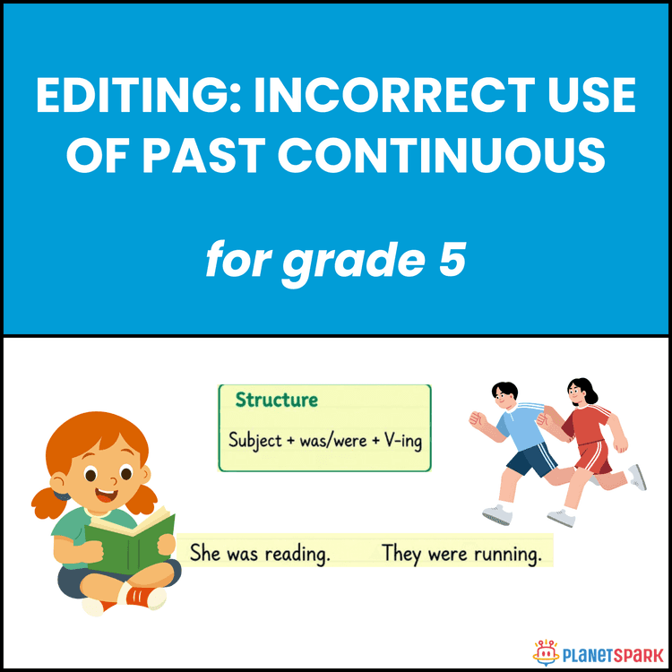 Class 5 Grammar Worksheet on Past Continuous