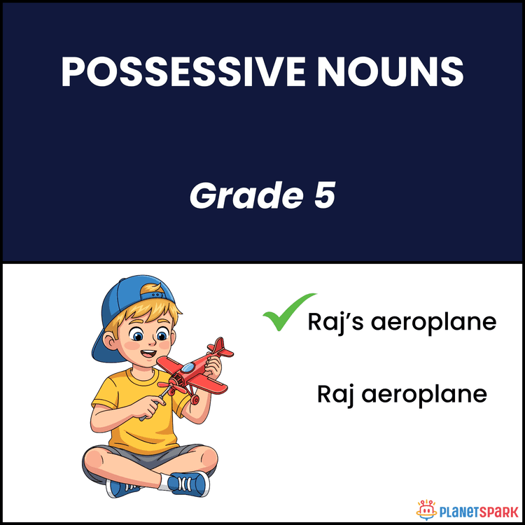 Class 5 Grammar Worksheet on Possessive Nouns