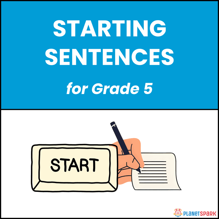 Class 5 Grammar Worksheet on Starting sentences