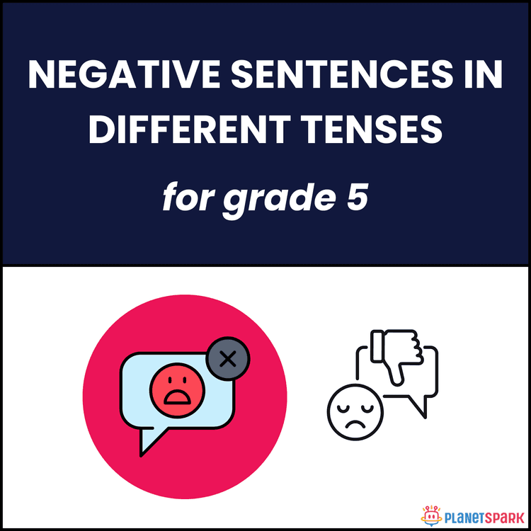 Class 5 Tenses Worksheet on Negative Sentences