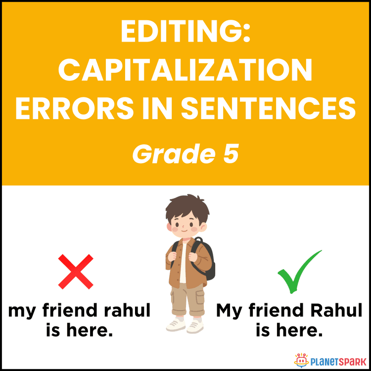 Class 5 Worksheet on Editing Capitalization Errors