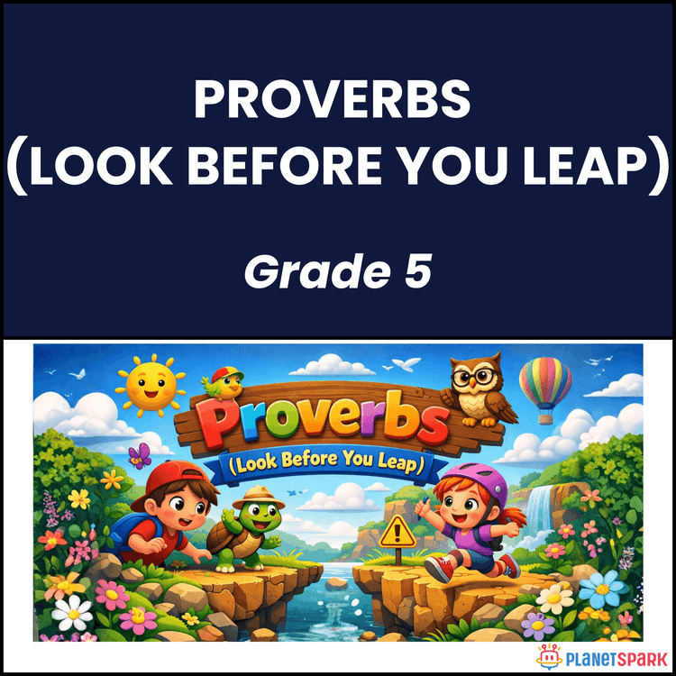 Class 5 Worksheet on Proverbs Look Before You Leap
