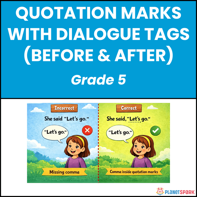 Class 5 Worksheet on Quotation Marks in Dialogue