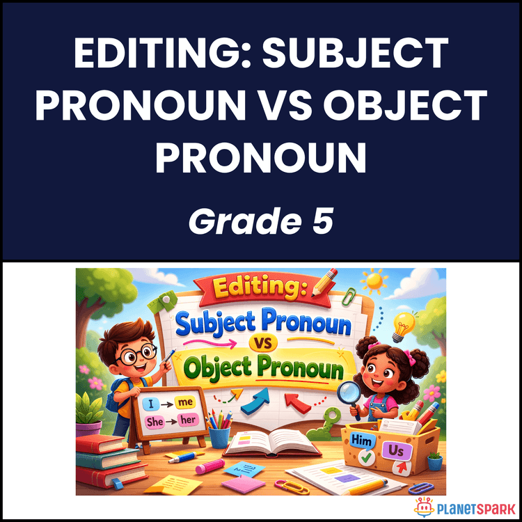 Class 5 Worksheet on Subject and Object Pronouns