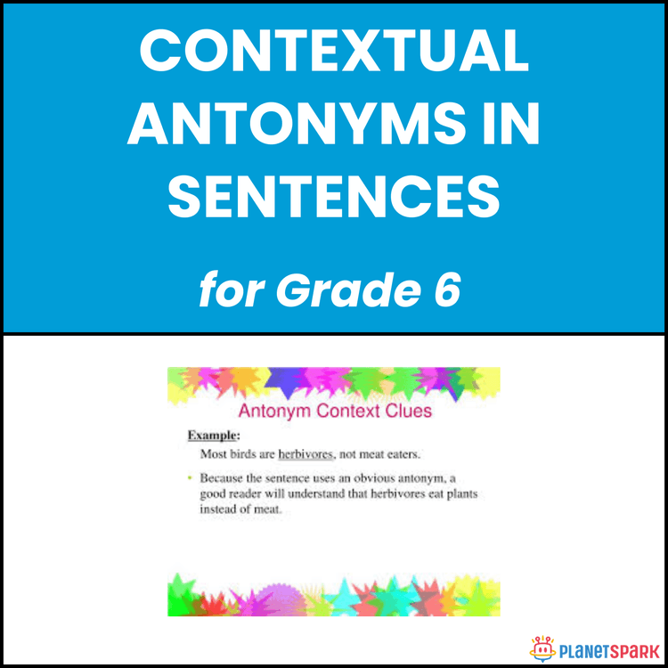 Class 6 Contextual Antonyms in Sentences Worksheet