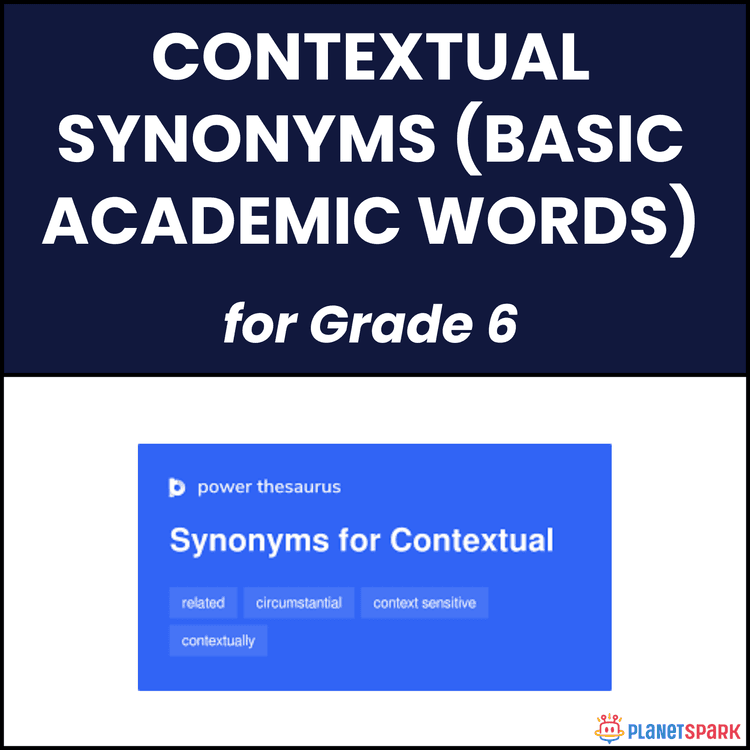 Class 6 Contextual Synonyms Basic Words Worksheet