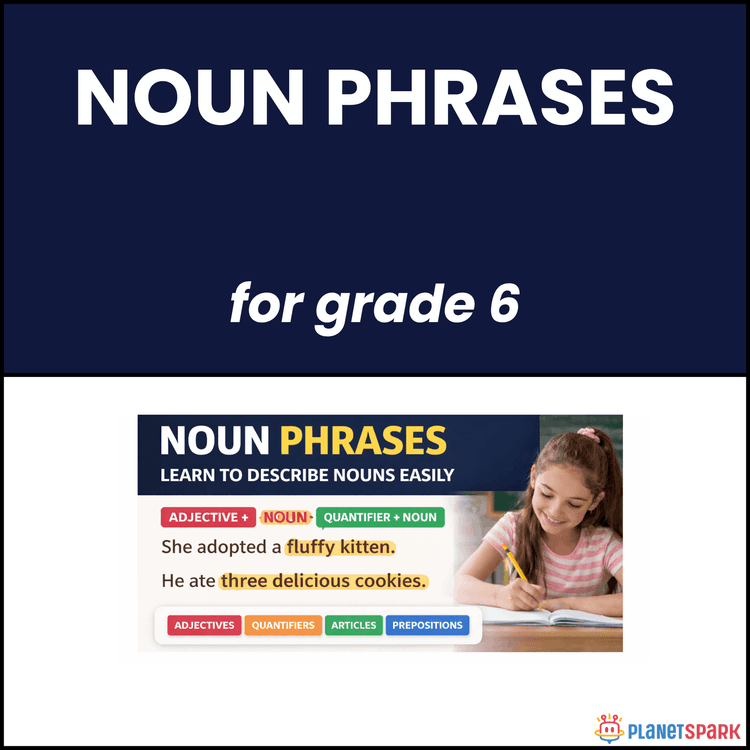 Class 6 English Grammar Worksheet on Noun Phrases