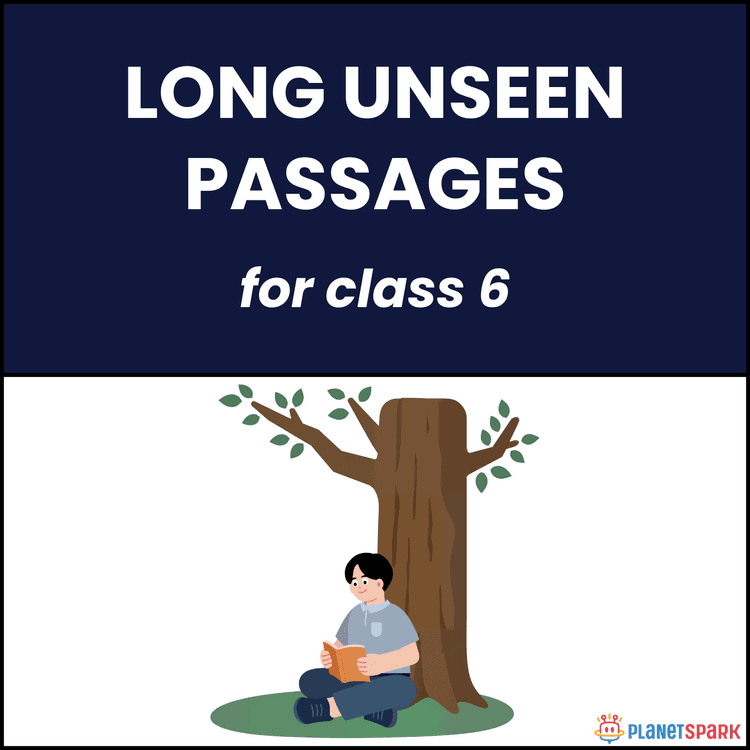 Class 6 English Worksheet for Long Unseen Passage
