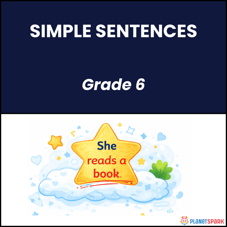 Class 6 English Worksheet on Simple Sentences
