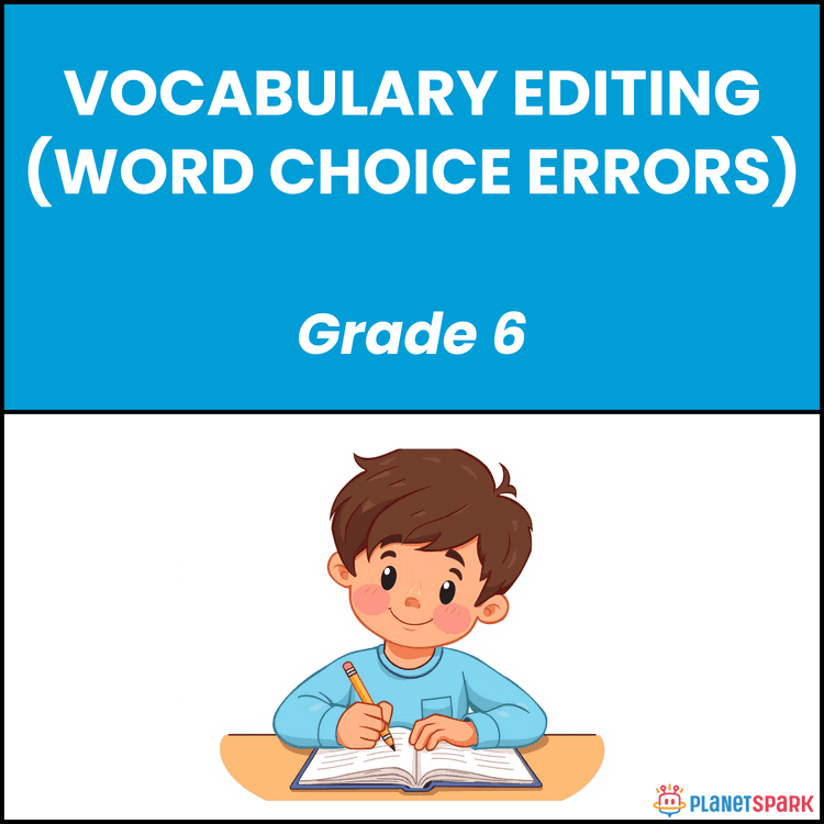 Class 6 Grammar Worksheet Vocabulary Editing Errors