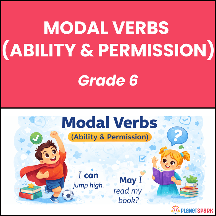 Class 6 Grammar Worksheet on Modal Verbs (Ability)