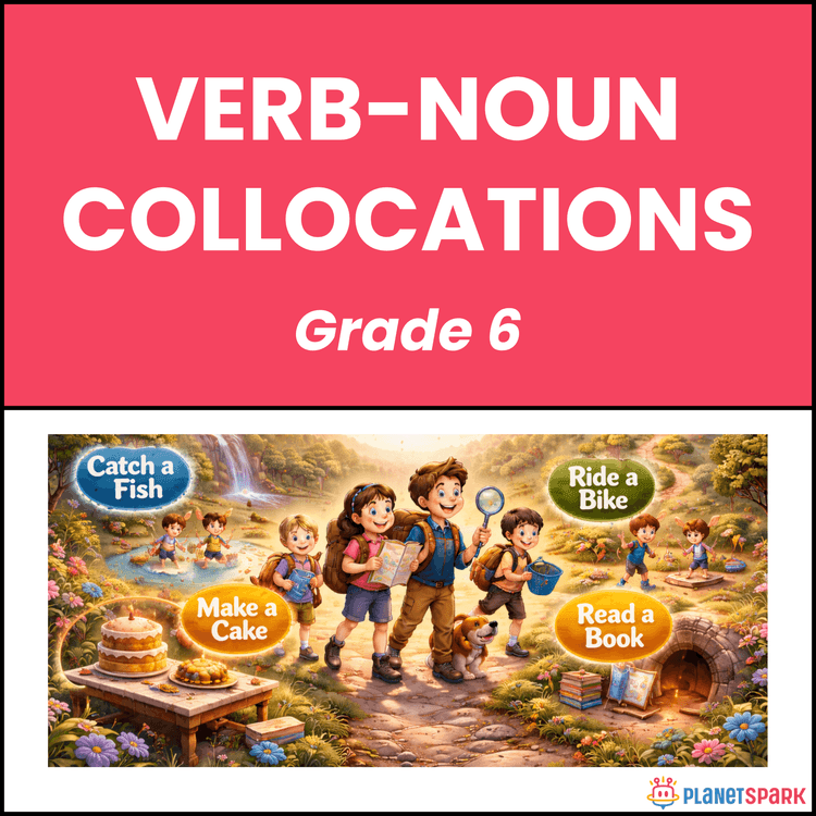 Class 6 Grammar Worksheet on Verb-Noun Collocations