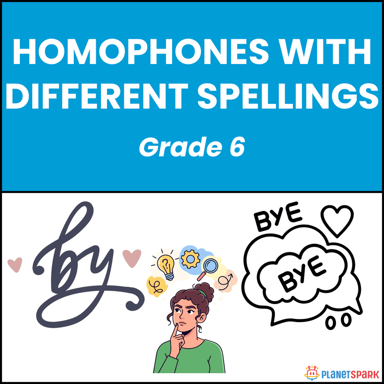 Class 6 Homophone with Different Spelling Worksheet