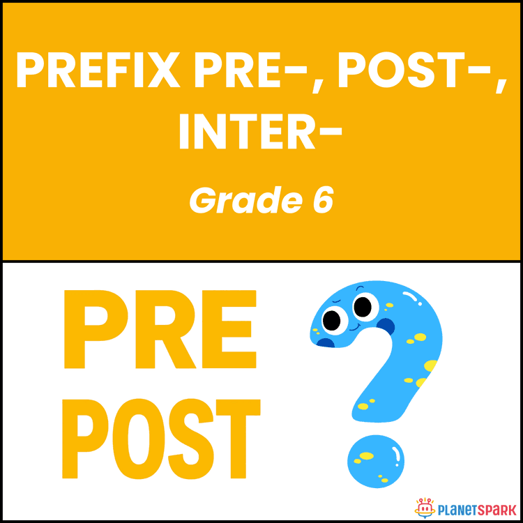 Class 6 Prefix Pre Post Inter Grammar Worksheet