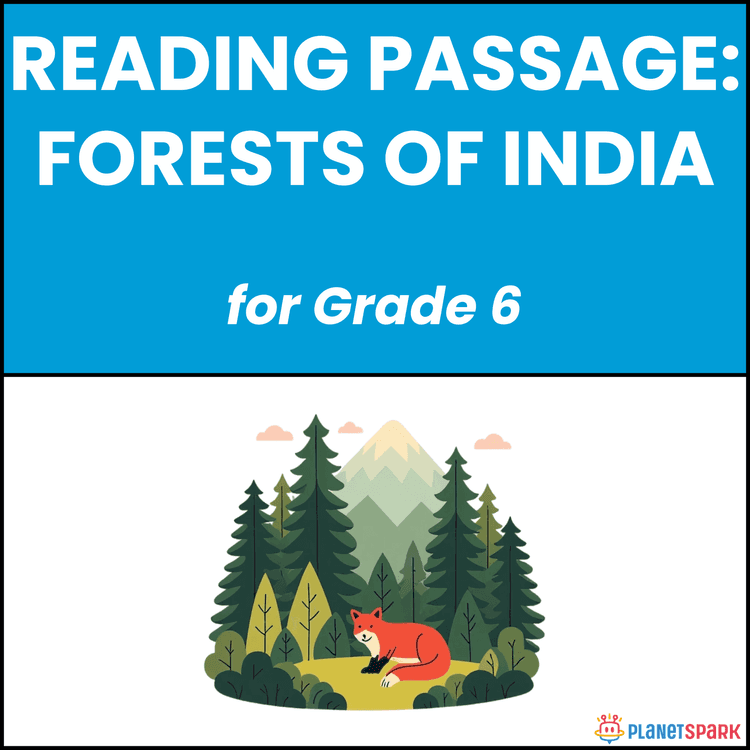 Class 6 Reading Passage on Forests of India