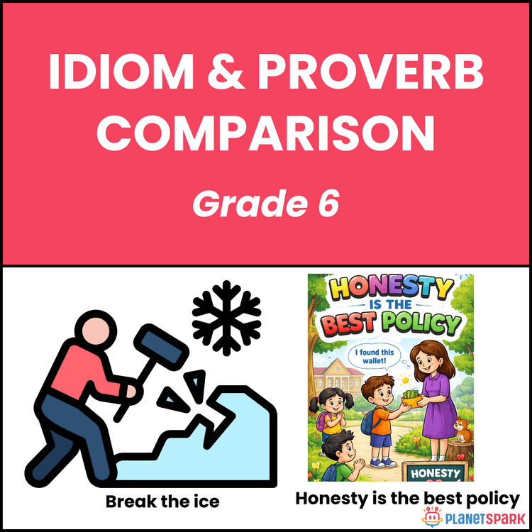 Class 6 Worksheet on Idiom and Proverb Comparison
