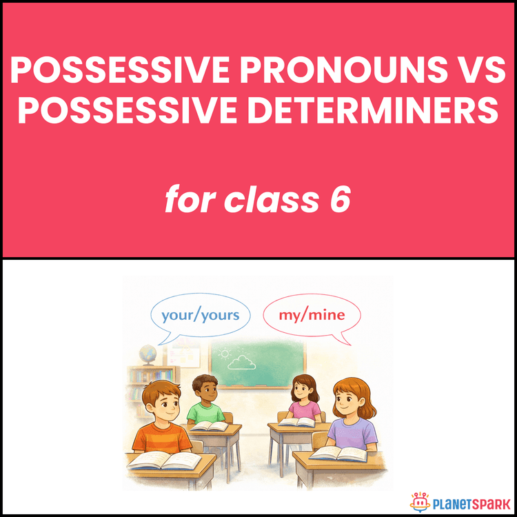 Class 6 Worksheet on Possessive Pronouns vs Determiners