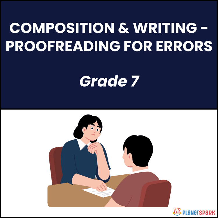 Class 7 Composition Worksheet on Proofreading Errors